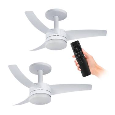 Imagem de Kit 2 Ventiladores de Teto Arno Branco 3 Pás e Controle VX13