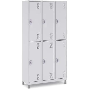 Imagem de Roupeiro de Aço 6 Portas Grandes W3 Locker Cinza - 10004