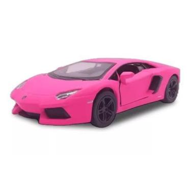 Imagem de Carrinho De Ferro Miniatura  Aventador 1/38 Rosa - Kinsmart