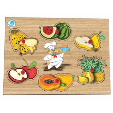 Imagem de Quebra-Cabeça Infantil com Pinos - Salada de Frutas - Simque