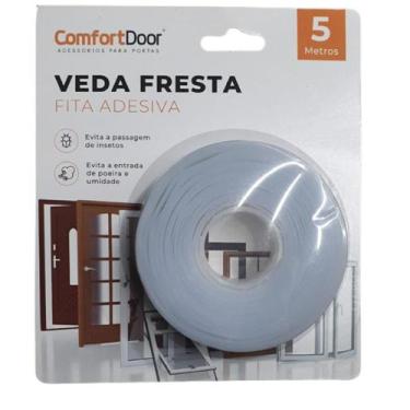 Imagem de Fita Veda Frestas Adesivo Porta Janela Até 12mm 5 Mt Incolor - Comfort