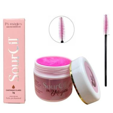 Imagem de Kit designer de sobrancelhas profissional henna sourcil pó mágico gel 