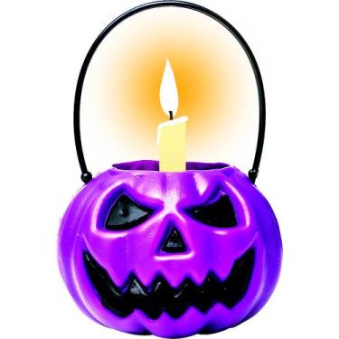 Imagem de Balde Formato de Abóbora Roxa Mini Decoração e Doces para Festa Bruxas
