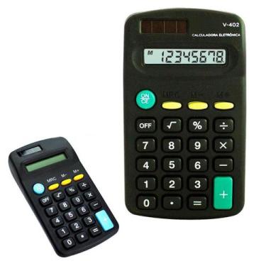 Imagem de Calculadora Portátil De Bolso Preta 8 Digitos Multi Função - RPires