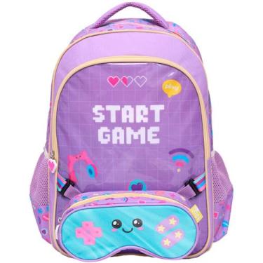 Imagem de Kit Mochila Costas 17 Gamer Girl E Estojo Escolar Infantil - Yins, Lil