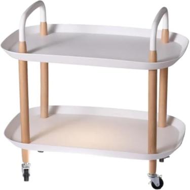 Imagem de Mesa de Centro ou Lateral com Rodinhas 2 Prateleiras Modernas e Elegantes - Compacta, Prática e Funcional - Para Sala de Estar ou Escritório - MJ BRANDS