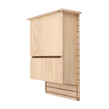 Imagem de Ninho de Morcego de Madeira Abrigo Externo para Morcegos Madeira Composto de Madeira Resistente às Intempéries Telhado para Hibernação Reutilizável Fácil de Instalar para Jardim