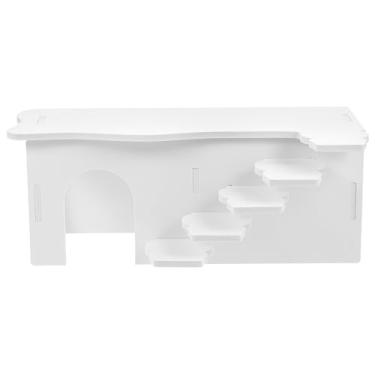 Imagem de Casa De Hamster Esconderijo De Hamster De Plástico Esconderijo De Hamster Com Escada Casa De Cobaia Casa De Rato Refúgio De Hamster Porquinho Da Índia Branco Pvc Gaiola De Cobaia