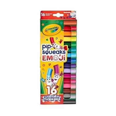Imagem de Crayola Emoji Pip Squeaks Washable Markers (16ct), Toddler Mini Stamper Marker Set, Coloring Supplies for Toddlers, Gift for Kids