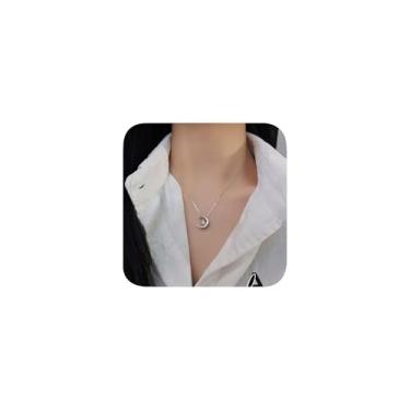 Imagem de Colar com pingente banhado a prata 925 para mães e mulheres, lua sol, diamante, aniversário, noivado, casamento, Natal, dia dos namorados, presente de pedra do mês de nascimento, joias de aniversário,