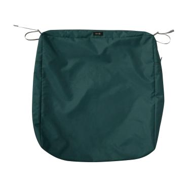 Imagem de Classic Accessories Ravenna Capa de almofada quadrada para assento externo resistente à água 63 x 63 x 12 cm, capa de almofada para cadeira de móveis de pátio, verde escuro