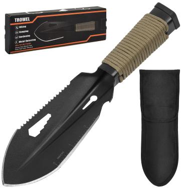 Imagem de Carrinho de jardinagem FullLit, pá leve, multiferramenta de sobrevivência portátil, com bolsa de transporte, para mochilão, acampamento, caminhada, detecção de metal e escavação