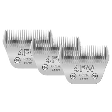 Imagem de Filymosie Pacote com 3 4 lâminas largas para cuidados com cães, compatível com Andis, Oster A5, Wahl km10 Clippers, comprimento de corte de 9,5 cm
