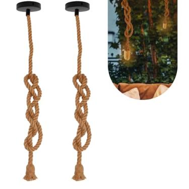 Imagem de Kit 2 Luminária Pendente Teto Corda Sisal Rústico 2m Lpcr21