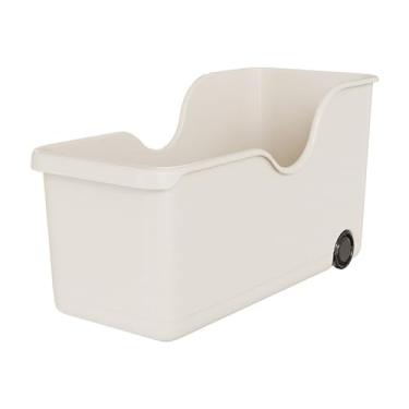 Imagem de Organizador de Armário Estreito, Caixa de Armazenamento de Plástico Com Ranhura Em Forma de U, Suporte para Tampa de Pote Com 2 Rodas para Bancadas de Cozinha, Gavetas ou Sob a Pia