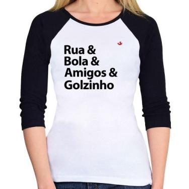 Imagem de Baby Look Raglan Rua & Bola & Amigos & Golzinho Manga 3/4 - Foca na Mo