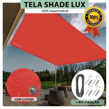 Imagem de Tela Lona Vermelha 3.5x2.5 M Impermeável Shade Lux + Kit - Cikala