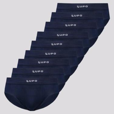 Imagem de Kit 9 Cuecas Boxer Lupo Micromodal Marinho, G