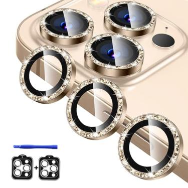 Imagem de KEKBOXQ Pacote com 3 x 2 protetores de lente de câmera para iPhone 15 Pro Max de 6,7 polegadas, protetor de tela de vidro temperado para iPhone 15 Pro, anel individual de metal para 15 Promax 5G 2024,