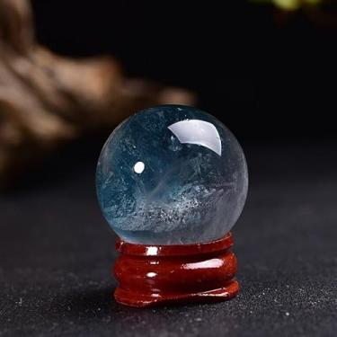 Imagem de NIBHZ Bola de cristal natural pedra crua bola polida decoração de mesa de escritório em casa ornamentos com base, I, 30 mm