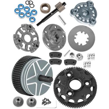 Imagem de RCHuiWow RC Gears Upgrades Part for 1/10 Slash/Stampede/Bandit/Rustler 2WD VXL,Diff Transmission Gear &48P 76T w/25T 27T Pinions &Pressure Plate &Slipper Clutch &Slipper Rebuild Kit Hops Up,Titanium
