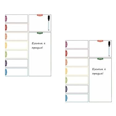 Imagem de Imã Para Geladeira Lousa Magnética Agenda Semanal C/caneta