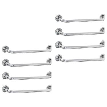Imagem de Alça De Apoio 60cm Barra Inox Kit 8 Uni Idoso Banheiro Corrimao Suporte Resistente