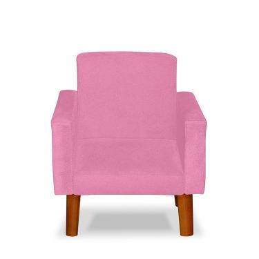 Imagem de Mini Poltrona Cadeira Infantil Nina De Criança Suede Rose