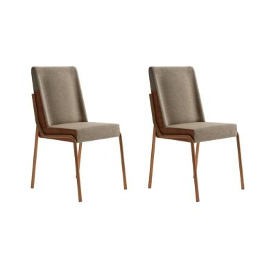 Imagem de Conjunto 2 Cadeiras De Jantar Hug 1749 Carraro Areia Rose