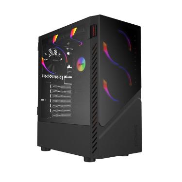 Imagem de Gabinete Gamer Set Black Vulcan - Lateral Em Vidro -...