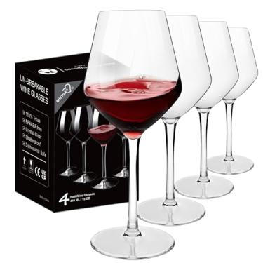 Imagem de Taça de vinho com haste inquebrável MICHLEY, 100% plástico Tritan, lavável em máquina de lavar louças, disponível em copos de 400 ml, 4 unidades