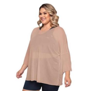 Imagem de Camiseta Blusão Tule Plus Size Fitness Casual-Feminino