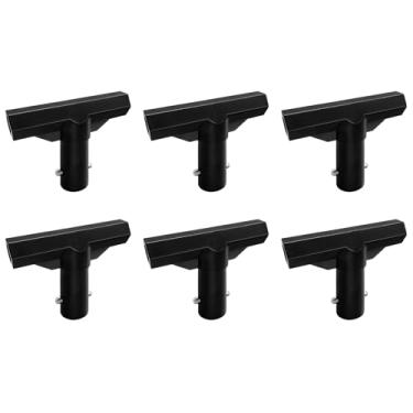 Imagem de MSSVIGING Pacote com 6 conectores em T de plástico para trampolim, tampas de mastro de trampolim - conectores de tubo T, peças de reposição para rede de anel superior e hastes de fibra de vidro, preto