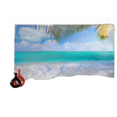 Imagem de Papel De Parede Coqueiros Praia Mar Azul Água 3,5M Npr305 - Você Decor