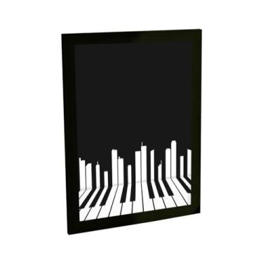 Imagem de Quadro Decorativo Piano Teclado Musica Banda Ilustração 3D Decoração Poster Quarto Sala