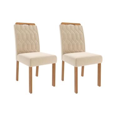 Imagem de Conjunto Com 2 Cadeiras Paola Madeira/nude Cimol Móveis