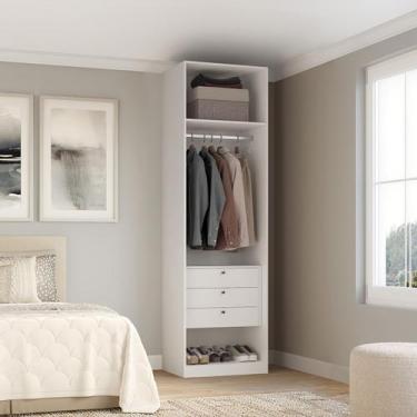 Imagem de Closet Modulado Sem Portas com Gavetas 90cm Altezza Belmax, Branco