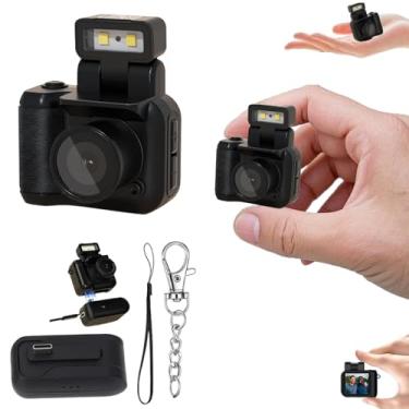 Imagem de Câmera de encaixe retrô, mini câmera nostálgica vintage, câmera de encaixe minúsculo, câmera fotográfica digital com chaveiro, Llavero Mini CáMara retro, HD 1080p com luz LED (sem cartão de memória)