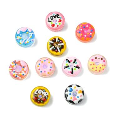 Imagem de UR URLIFEHALL 10 peças, 10 cores, contas de esmalte de rosquinha, feitas à mão, sobremesa, doces e contas para fazer joias, artesanato, suprimentos