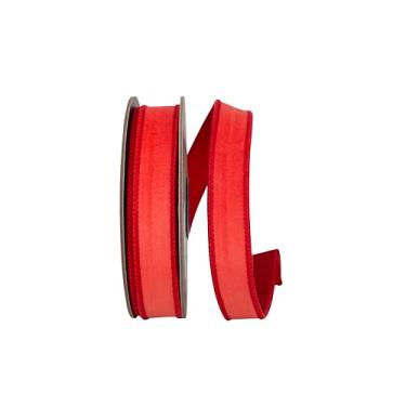 Imagem de Reliant Ribbon Fita de borda com fio Velvet Touch Deluxe, vermelha