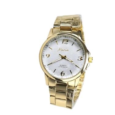 Imagem de Relógio Feminino Qualidade Premium Aço Inox Banhado Ouro Dourado Analogico Dourado + Caixa Presente