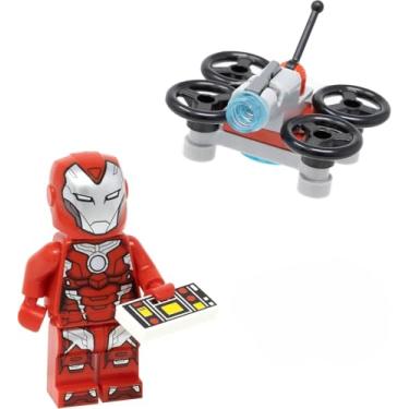 Imagem de LEGO Marvel Super Heroes: Avengers: Iron Rescue Minifigure (Pepper Potts) in Red Armor with Drone
