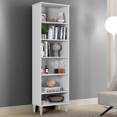 Imagem de Armário Multiuso Manaus Em MDP 05 Prateleiras Kaiki Móveis Branco