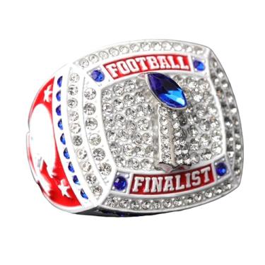 Imagem de TOPSPORTSJEWELRY Pacote com 12 peças FFT02 6 Styles Football Championship Trophy Ring Champion and Finalist Awards Finger Size 9 (pacote com 12 finalistas)