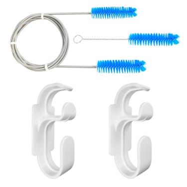 Imagem de Aifeedi Escova de limpeza de mangueira CPAP – Escova de tubo CPAP flexível de 18 cm e escova de limpeza prática de máscara CPAP e suporte de mangueira CPAP gancho de máscara 2 peças - Mantenha os