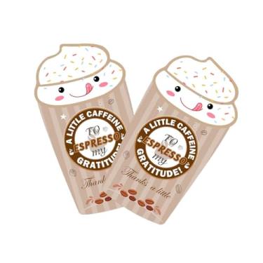 Imagem de Porta-cartões de presente de café engraçados Thanks a Latte Coffee Holiday Money Holder Apreciation Gift Card Set para Dia das Mães, professor, graduação, funcionário, escritório, 25 peças (marrom)