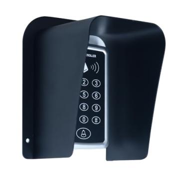 Imagem de Campainha capa de chuva preta de metal laminado a frio protetor de concha de aço para campainha sem fio campainha de vídeo controle eletrônico de acesso Jingle Bell impermeável