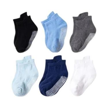 Imagem de Meias Esportivas Listradas Para Meninos E Meninas, 6 Pares, 0-7 Anos, 