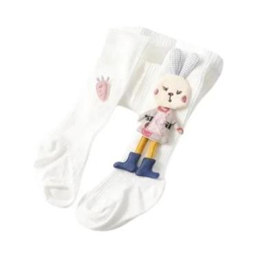 Imagem de Meias-calças De Algodão Tricotadas Para Meninas, Com Desenho De Coelho