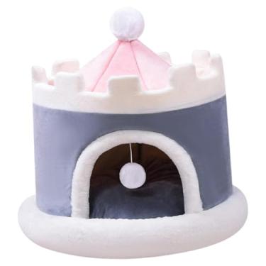 Imagem de IEUDNS Cama para gatos e cachorros, cama multifuncional para dormir, canil para filhotes, removível, macia e quente, caverna para gatinhos, casinha para cães, Gray L 50x50x50cm